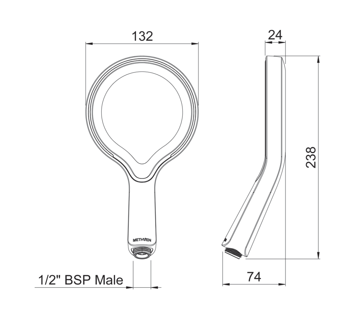 Methven Aio Aurajet Shower Handset - Matte Black (AOHSBK)