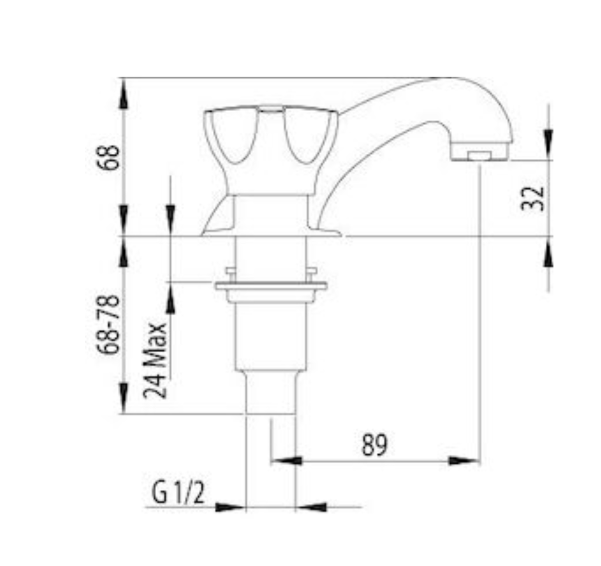Methven Awa 3 Hole Hob Tap Std CP - Lead Free (AW318F)