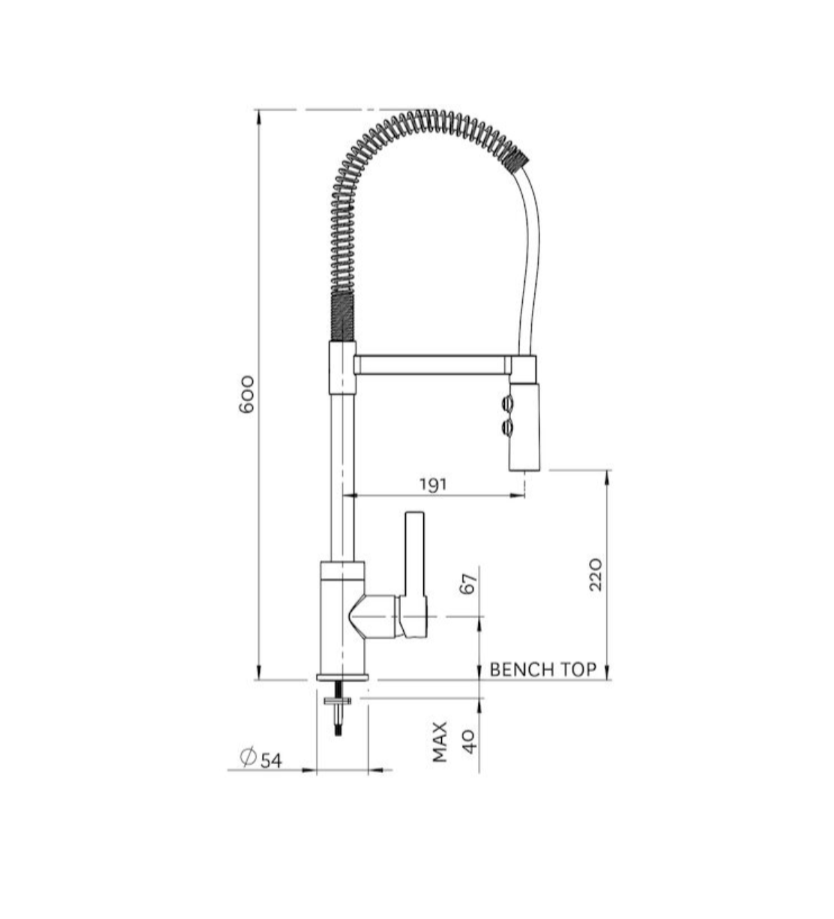 Methven Culinary Gaston Sink Mixer Pull Down - Chrome/Black Accent (02-1055F)