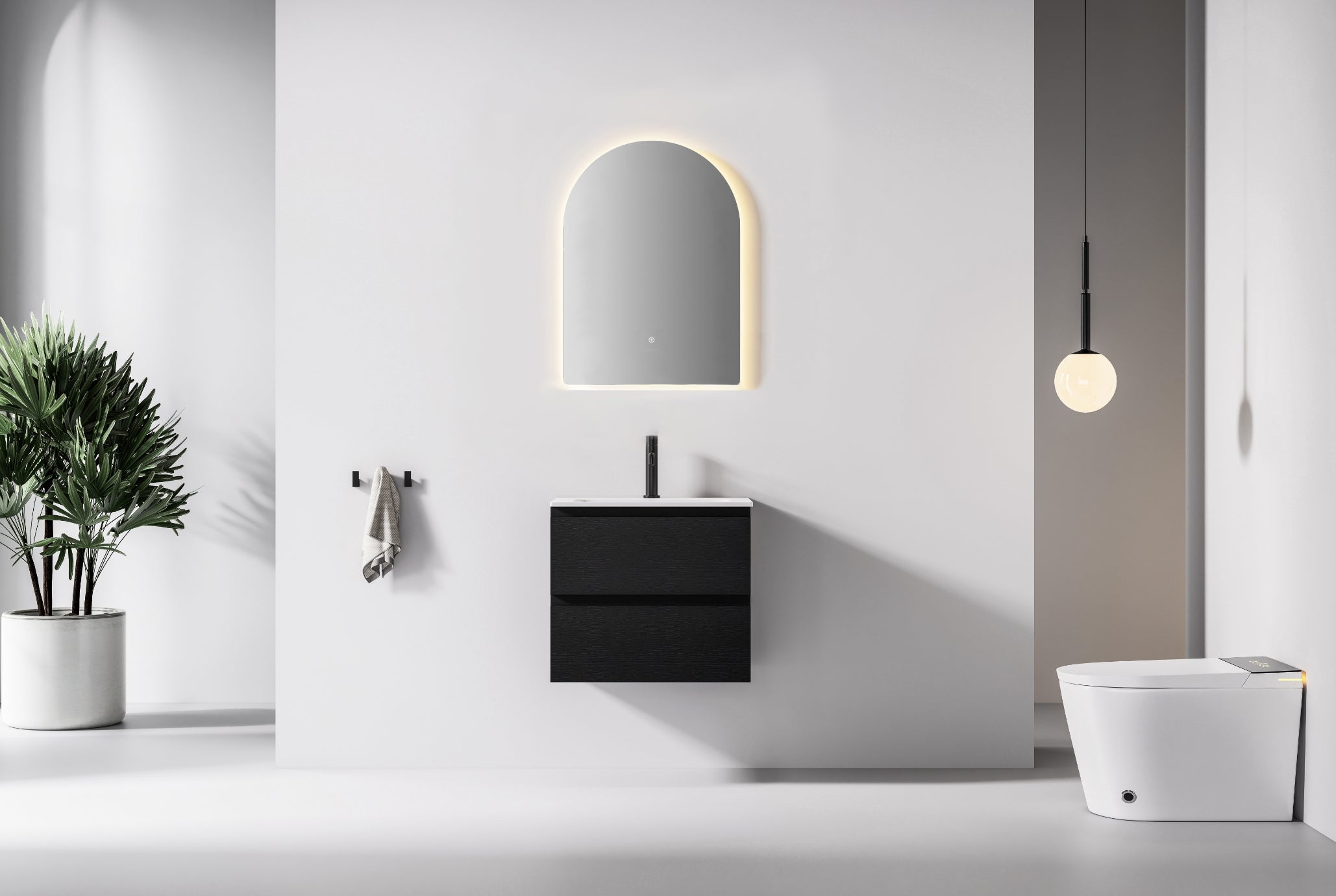 Nora Verona Arch Backlit LED Mirror with Demister (JM-ARCH-6090BL)