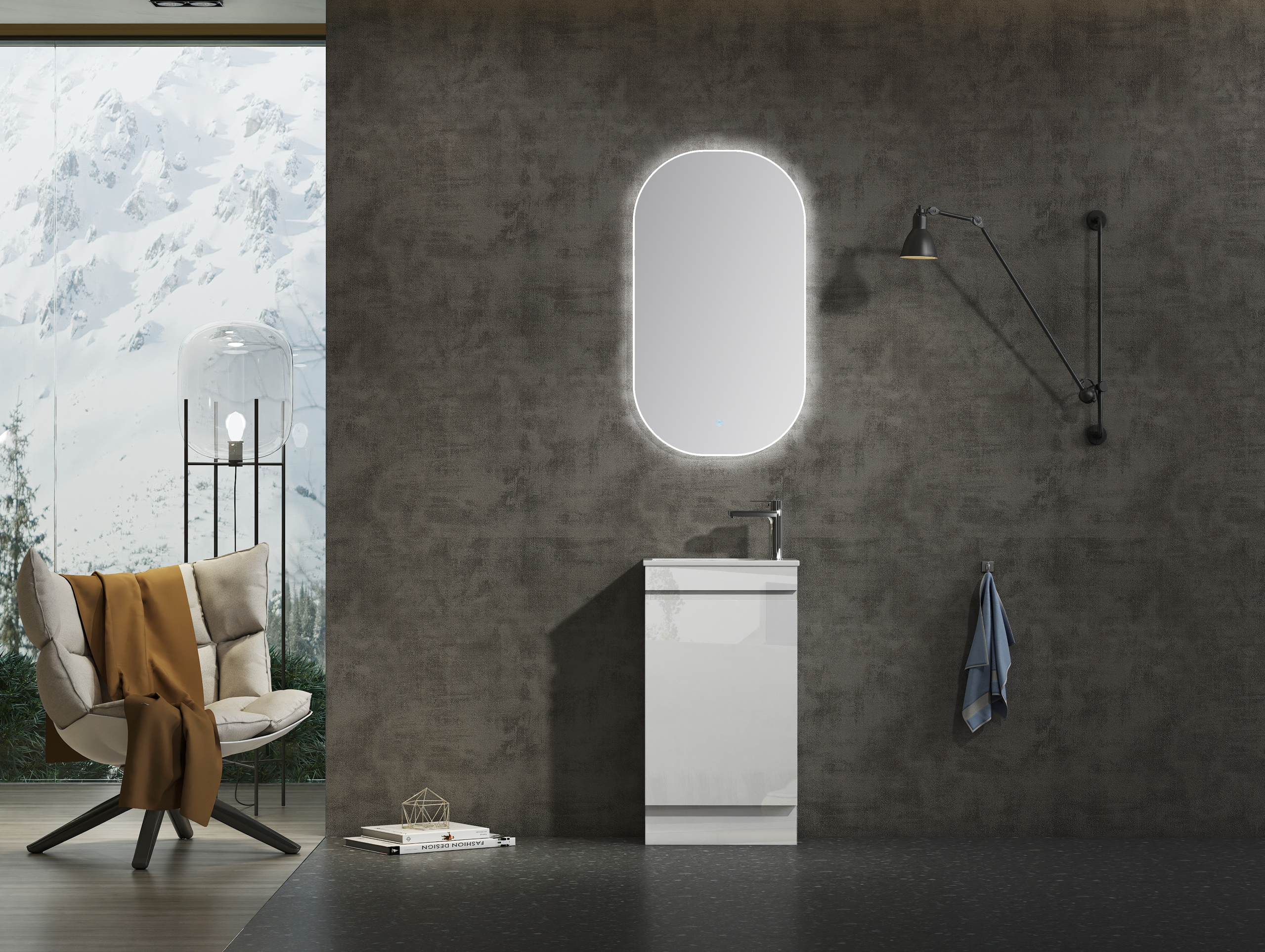 Nora Modena Floor Standing Vanity White W450*D260*H830 (LDJA450WMC)