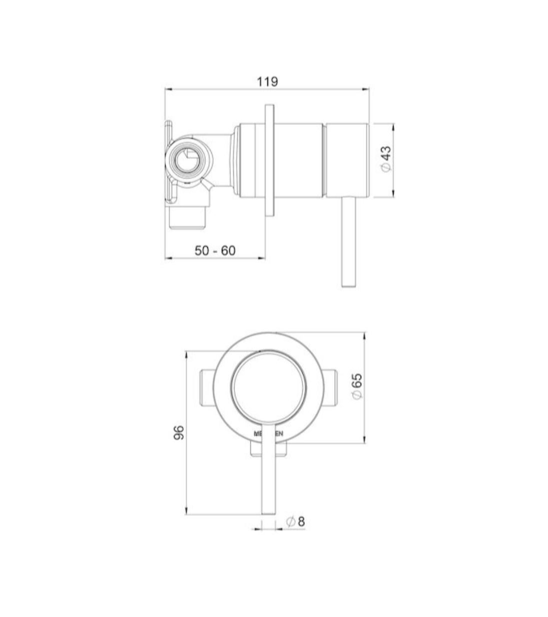 Methven Minimalist MK2 Shower Diverter - Black (MNDBK)