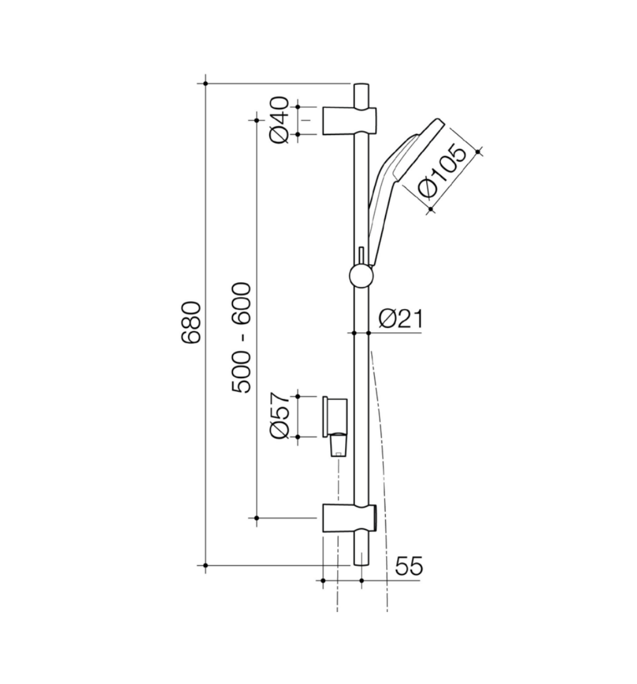 Methven Maku MK2 Satinjet Rail Shower - Brushed Nickel (MASRBN3)