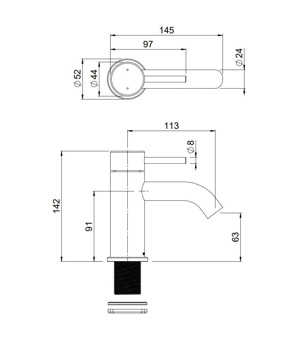 Methven Minimalist MK2 Basin Mixer Lead Free - Black (MNBBKF)