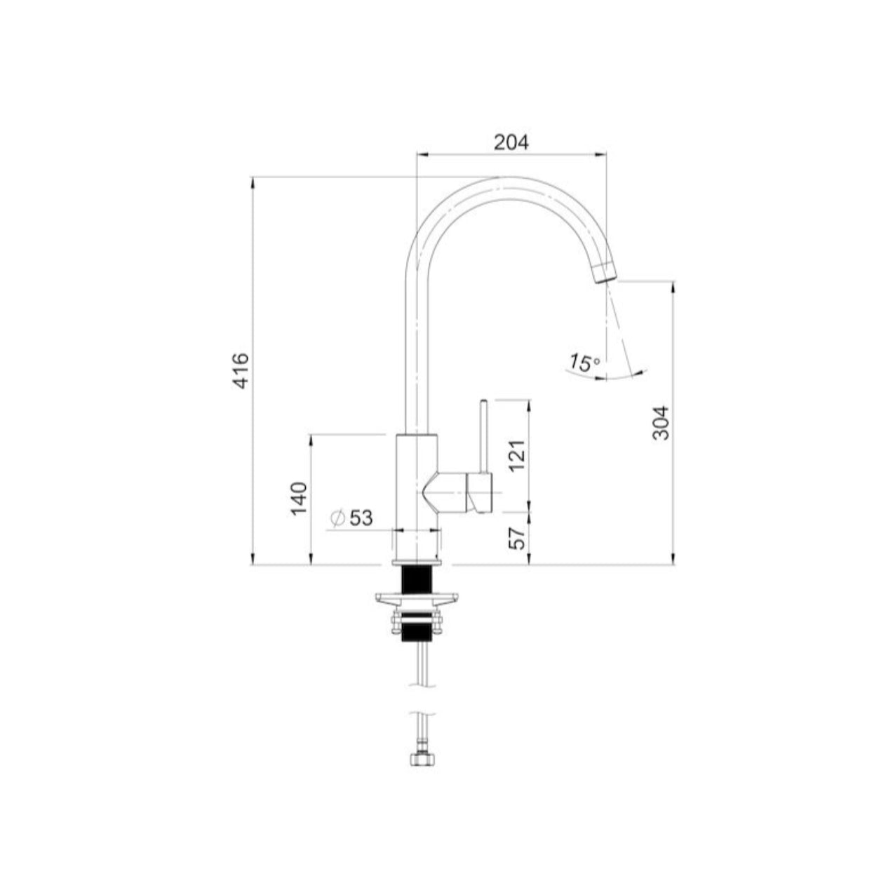 Methven Minimalist MK2 Sink Mixer Goose Neck Brushed Nickel (MNKGNNK)