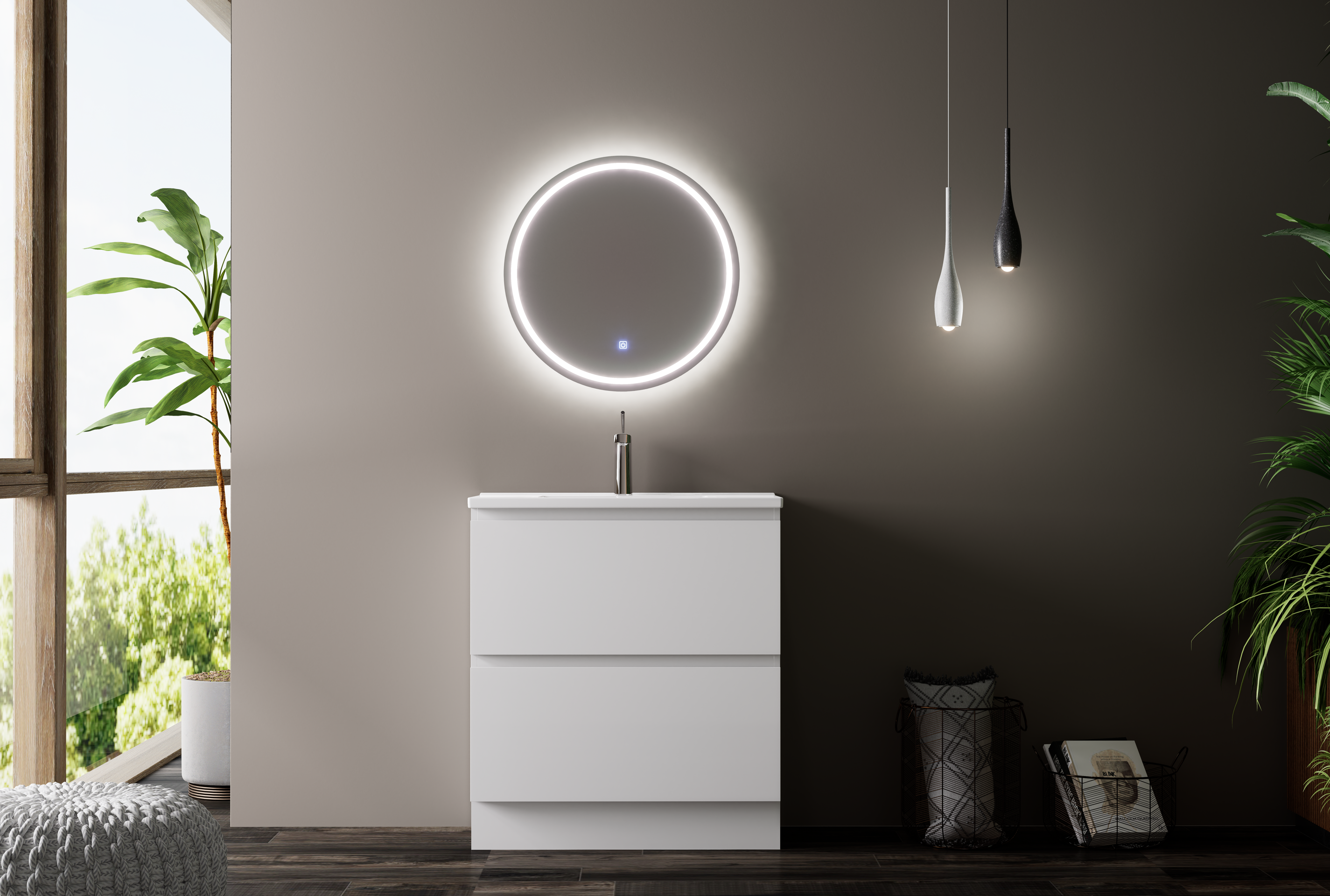 Nora Modena Floor Standing Slim Vanity White  W740*D355*H820 (RBV-1018MCWH750)