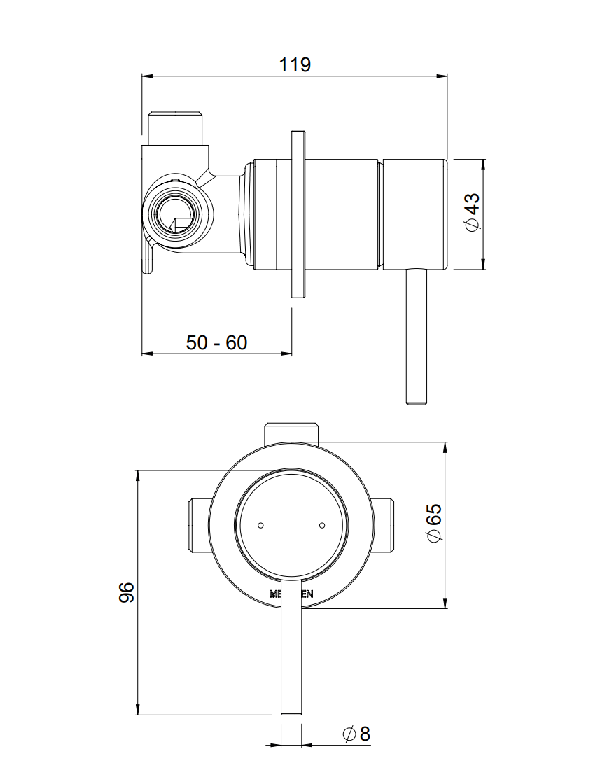 Methven Minimalist MK2 Shower Mixer Chrome (MNHPSCP)