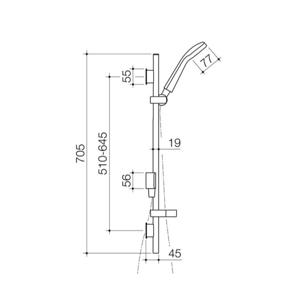 Methven Waipori MK2 Rail Shower 3S Brushed Nickel (WPSRBN3)