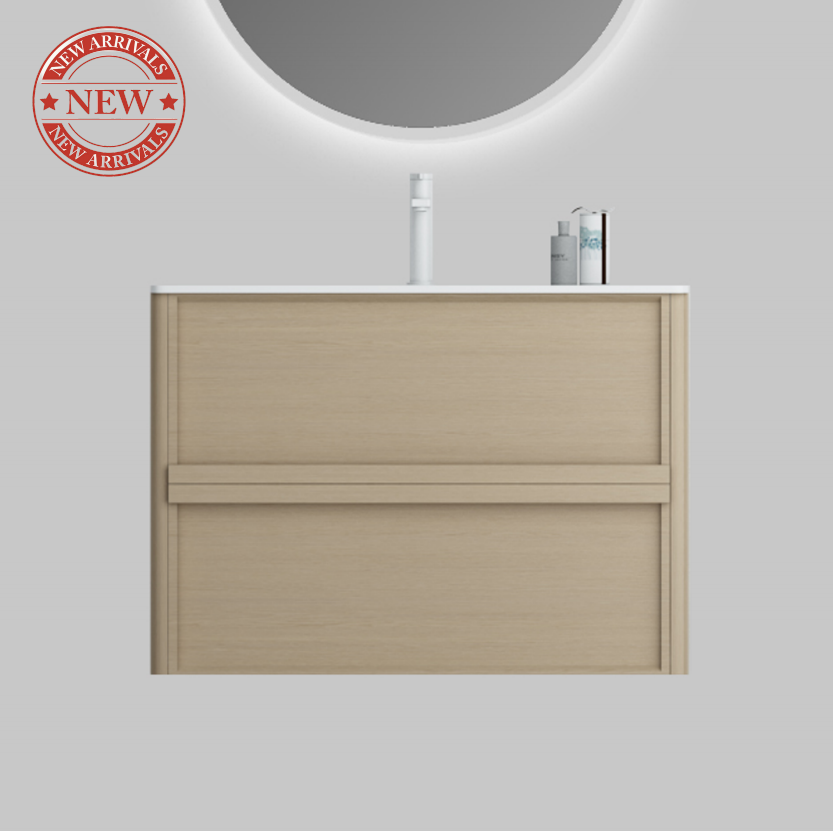 Nora Rimini Wall-Hung Vanity Log Walnut W890*D455*H520 (RBV-1688MCLWN900) CABINET ONLY