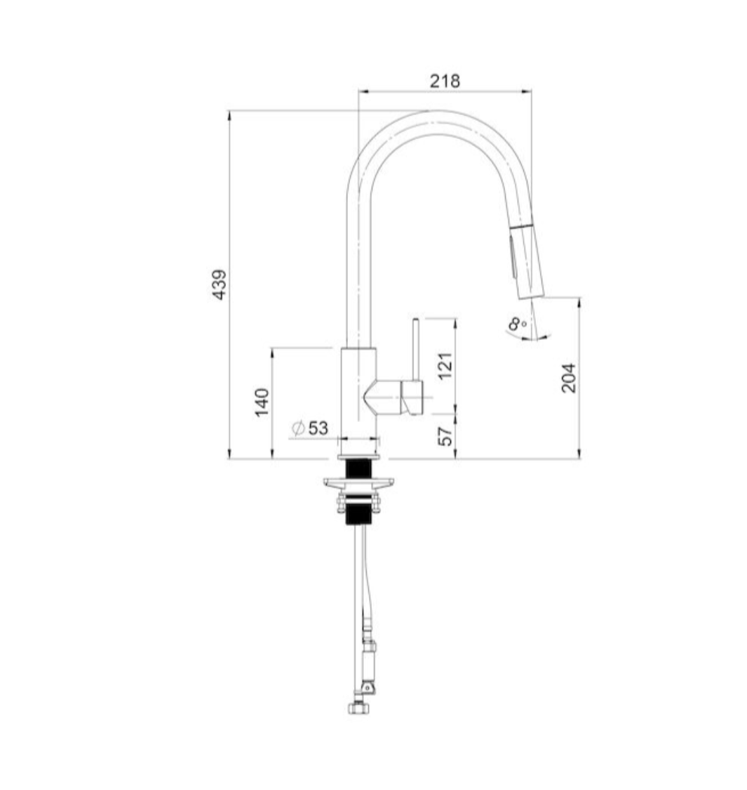 Methven Minimalist MK2 Sink Mixer Pull Down - Brushed Nickel - Lead Free (MNKGNPDNKF)