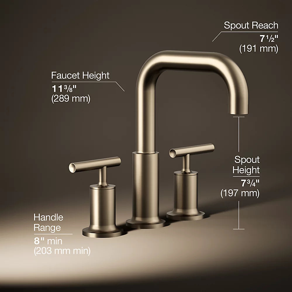 Kohler Purist Hob Mount Bath Set with Lever Handles Brushed Bronze (14428A-4-BV)