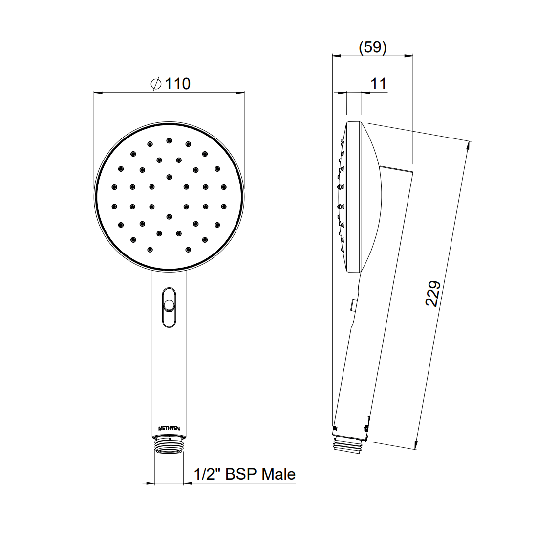 Methven Minimalist MK2 Handset - Chrome (MNHSCP)
