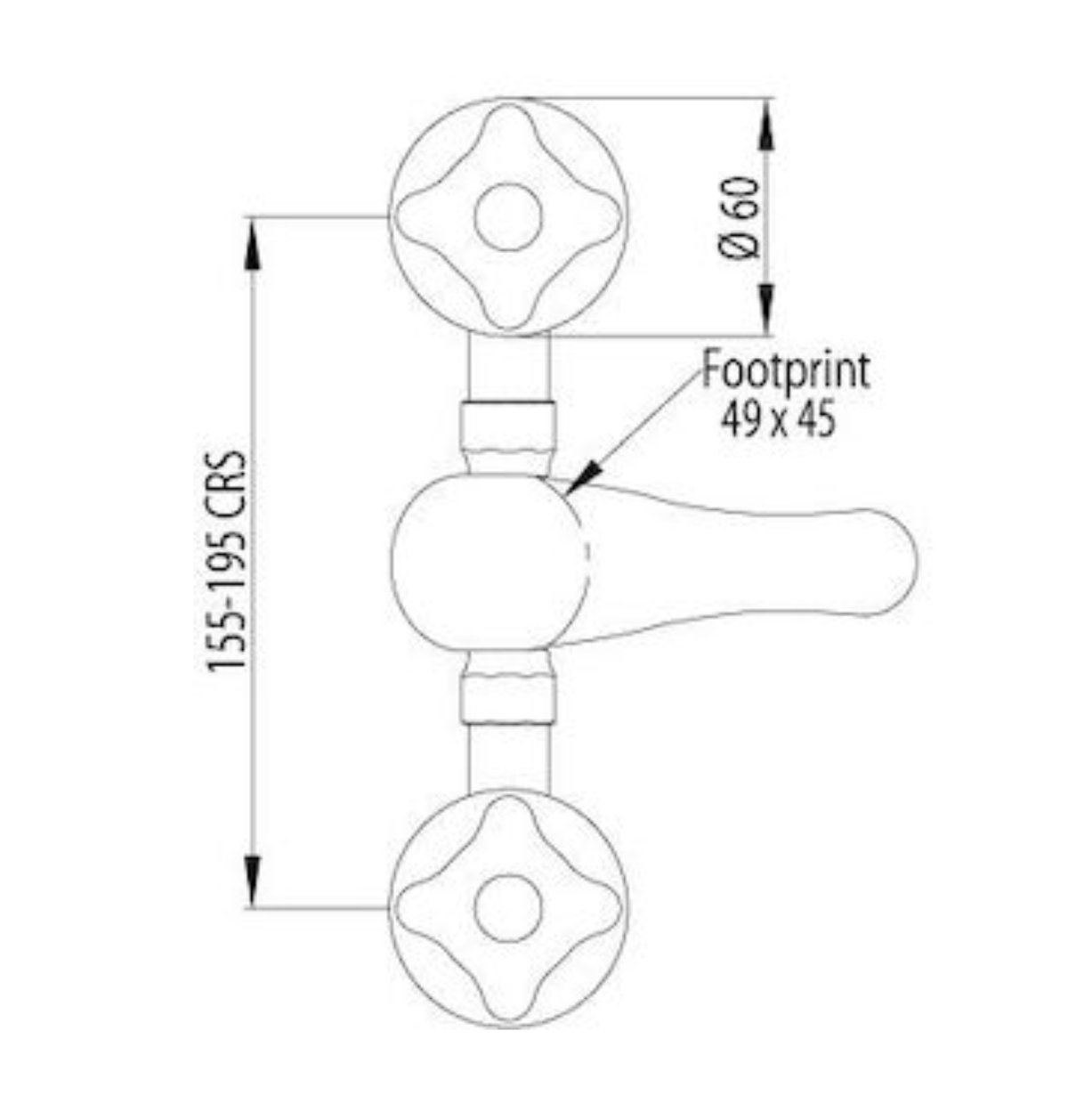 Methven Awa 3 Hole Hob Tap Std CP - Lead Free (AW318F)
