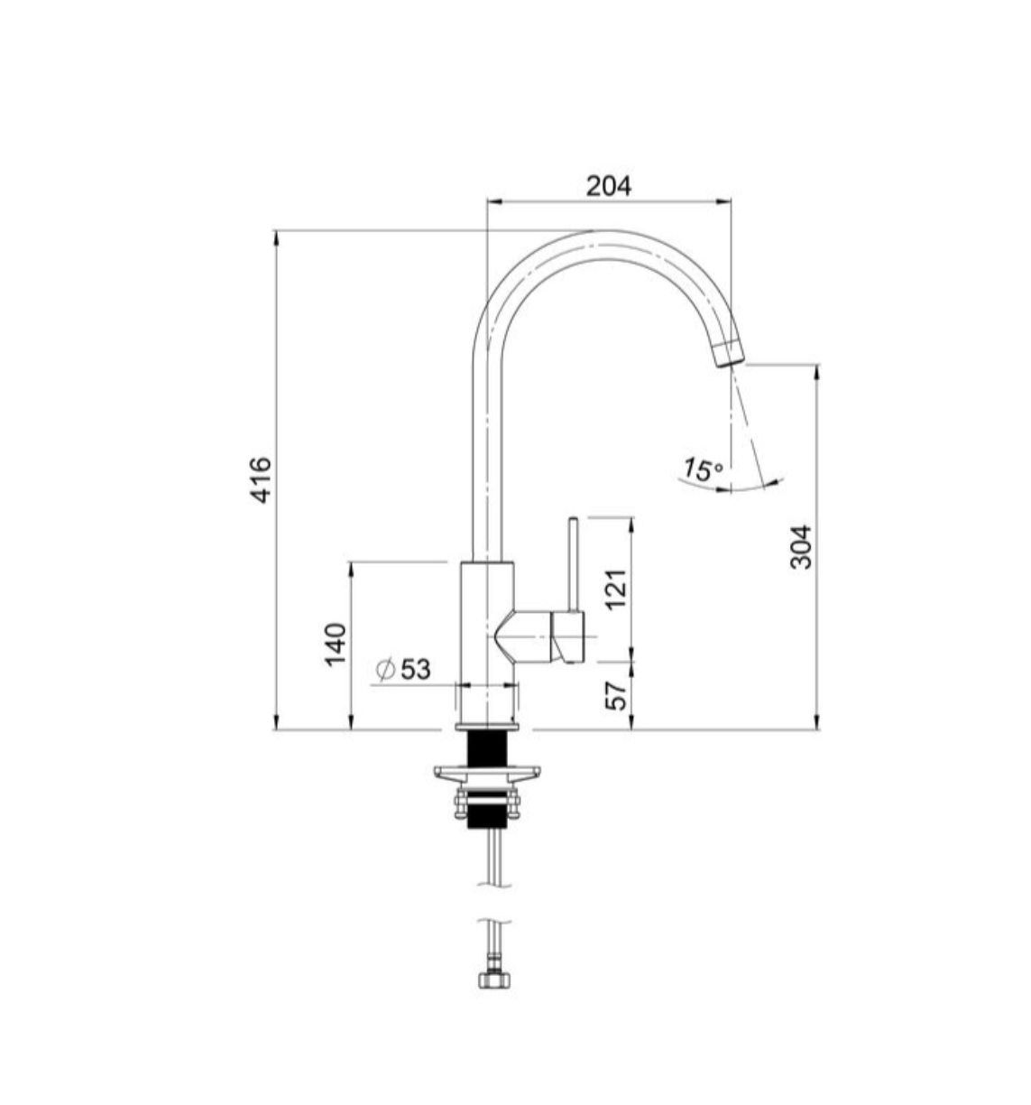 Methven Minimalist MK2 Sink Mixer Goose Neck Black- Lead Free (MNKGNBKF)