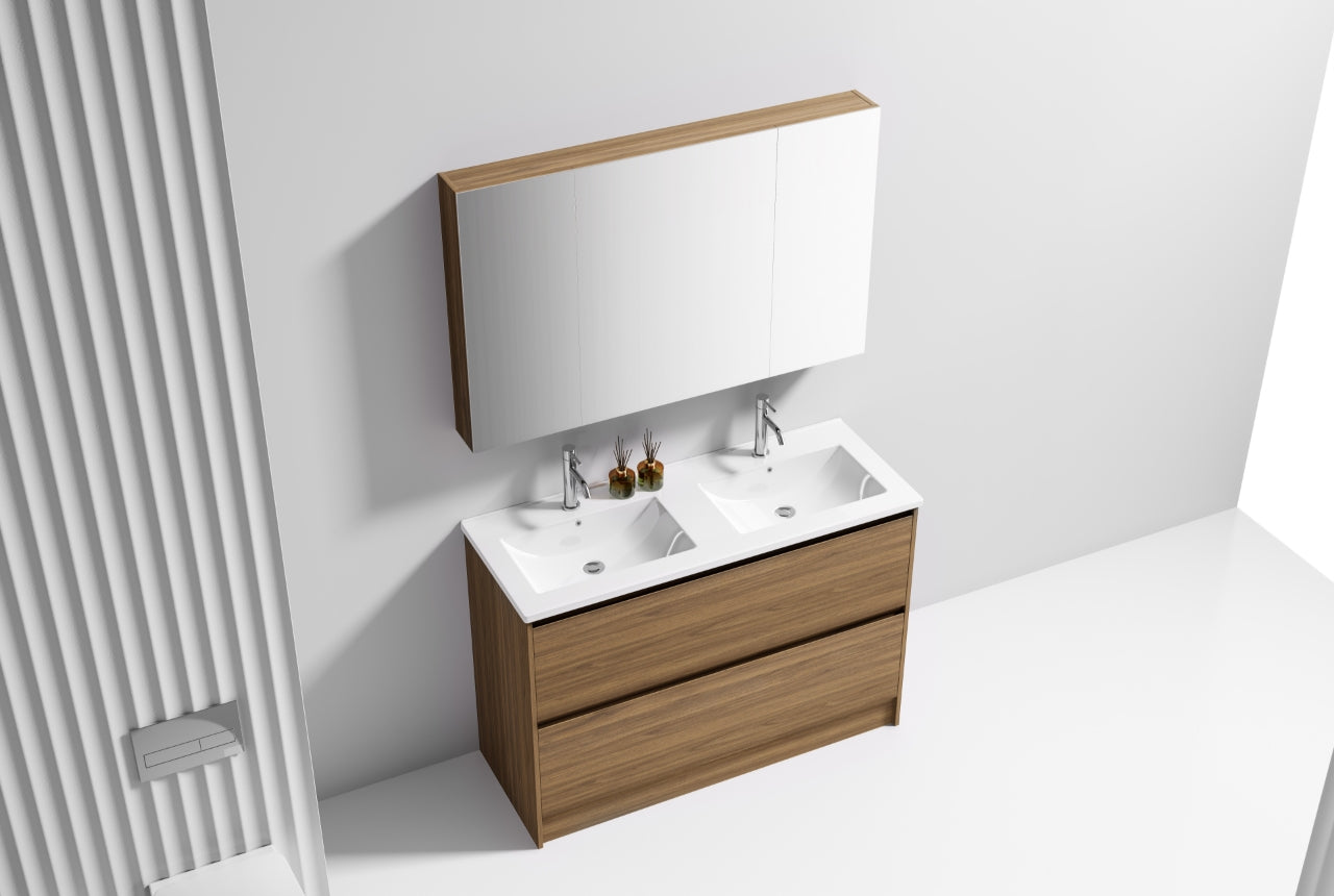 Nora Verona Floor Standing Vanity Double Bowl Walnut W1190*D455*H820 (RBV-6009MCWN1200DB) CABINET ONLY