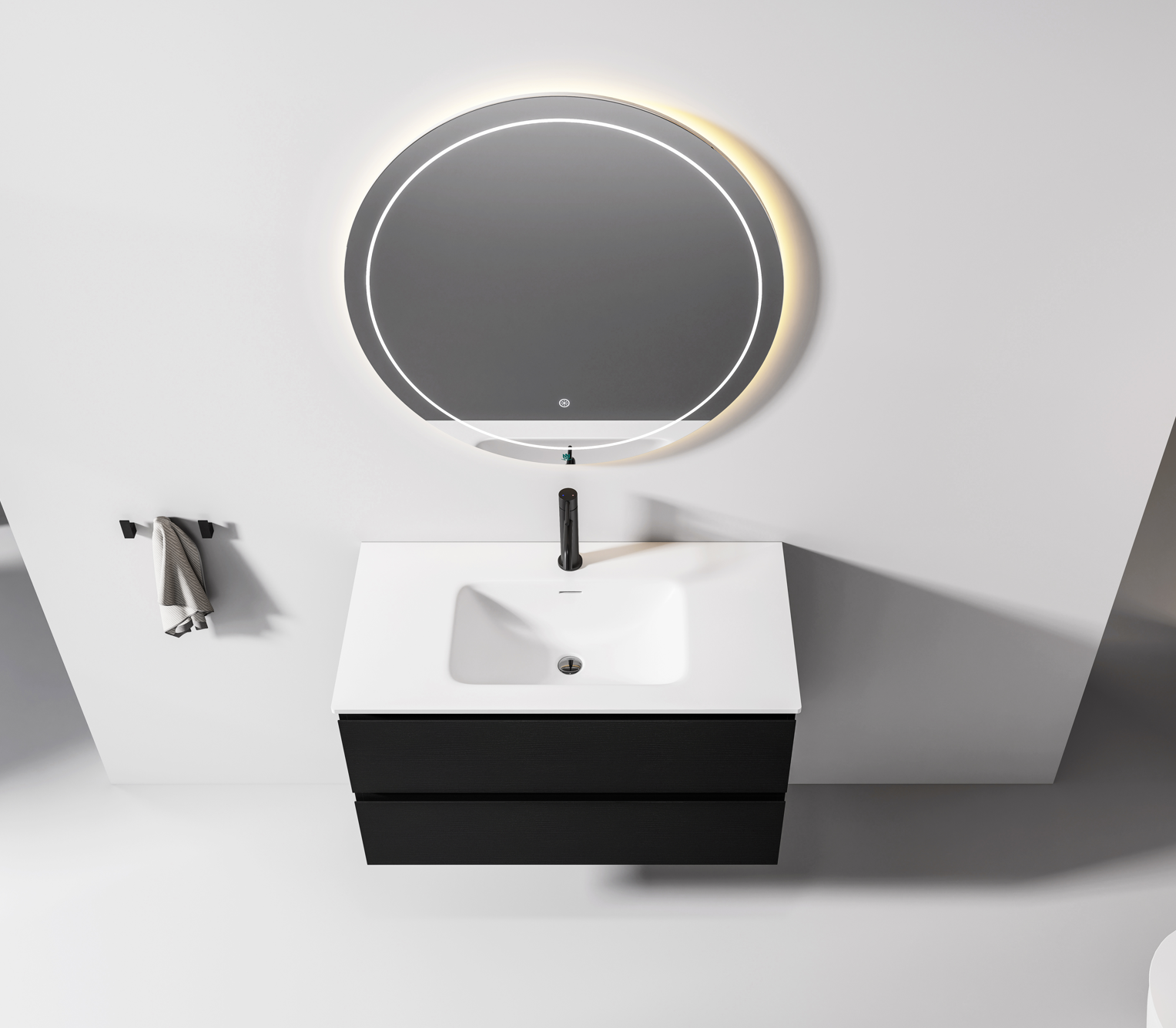 Nora Modena Wall-Hung Vanity Charred Oak W890*D460*H520 (RBV-1008MCCO900)