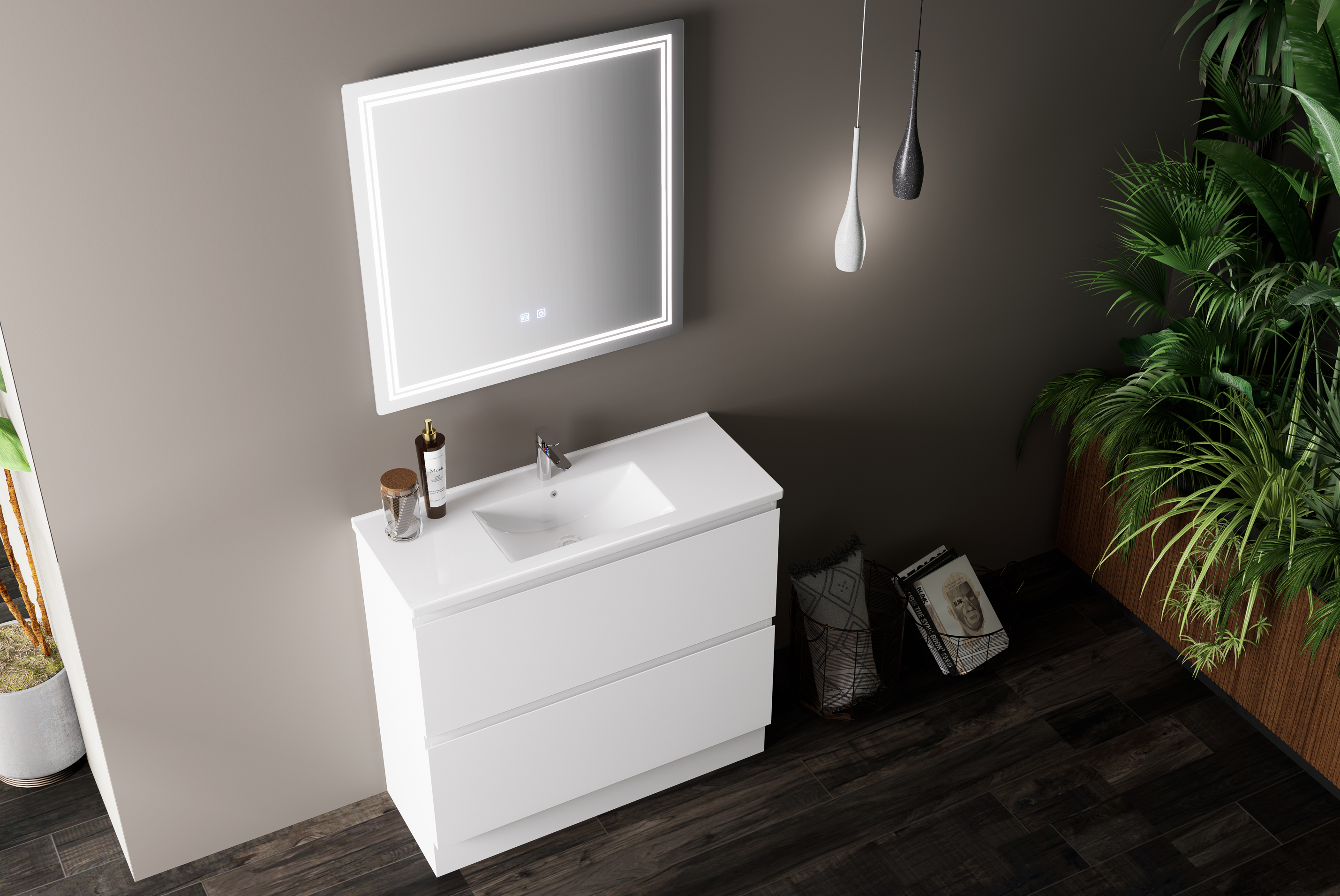 Nora Modena Floor Standing Slim Vanity White W890*D355*H820 (RBV-1018MCWH900)
