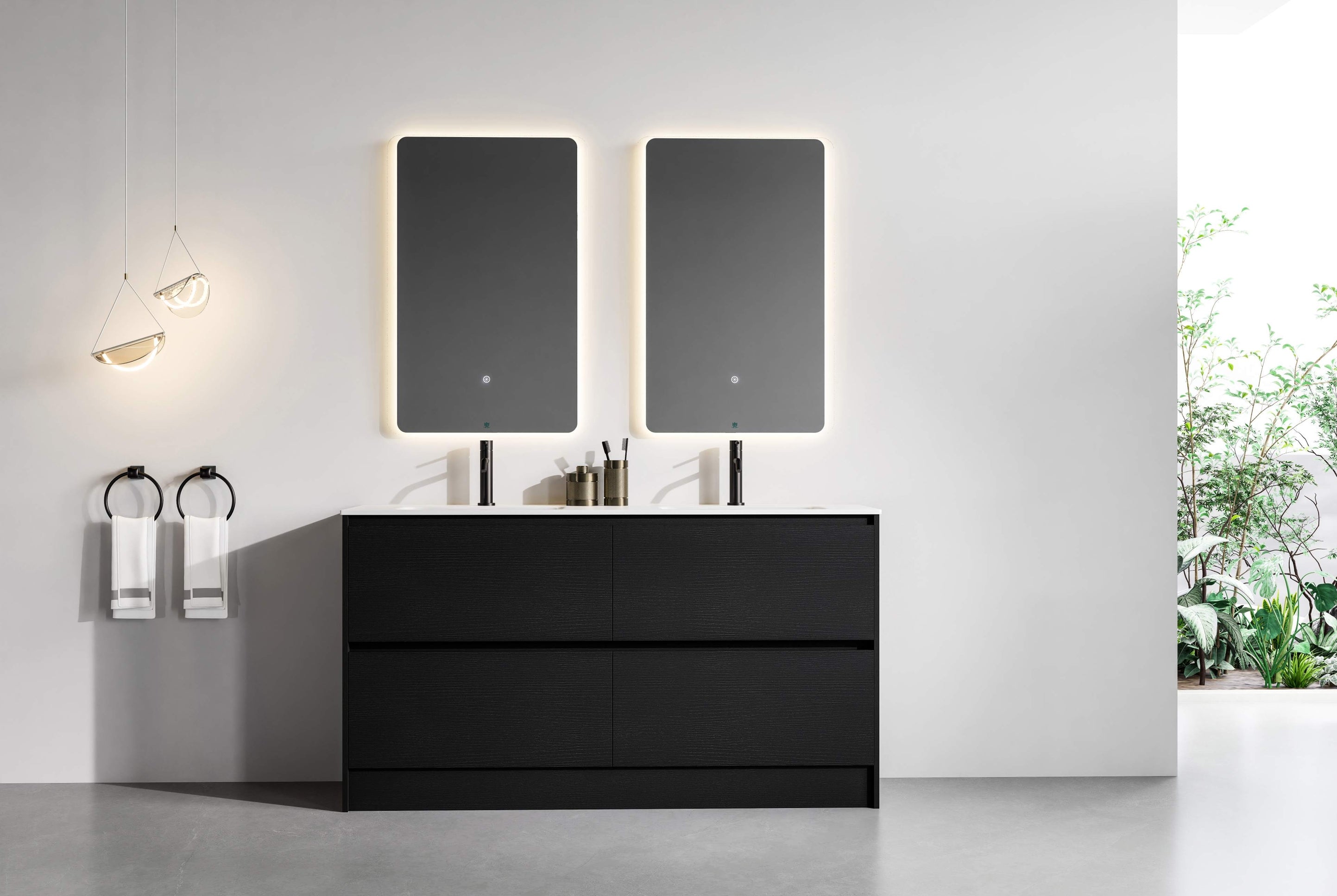 Nora Verona Rectangle Backlit LED Mirror with Demister (JM-RECT-6075BL)