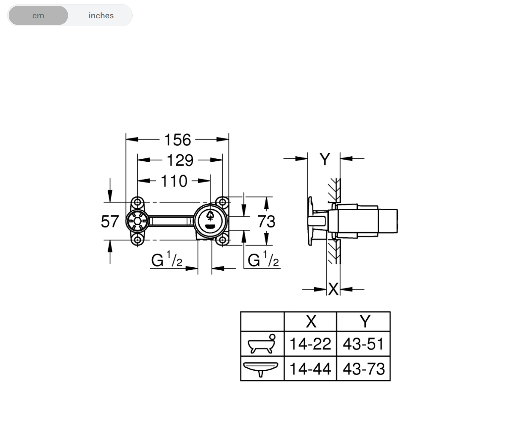 Grohe Concetto Single-lever 2-hole Basin Mixer Trimset + Concealed Body (29132001+23842000)