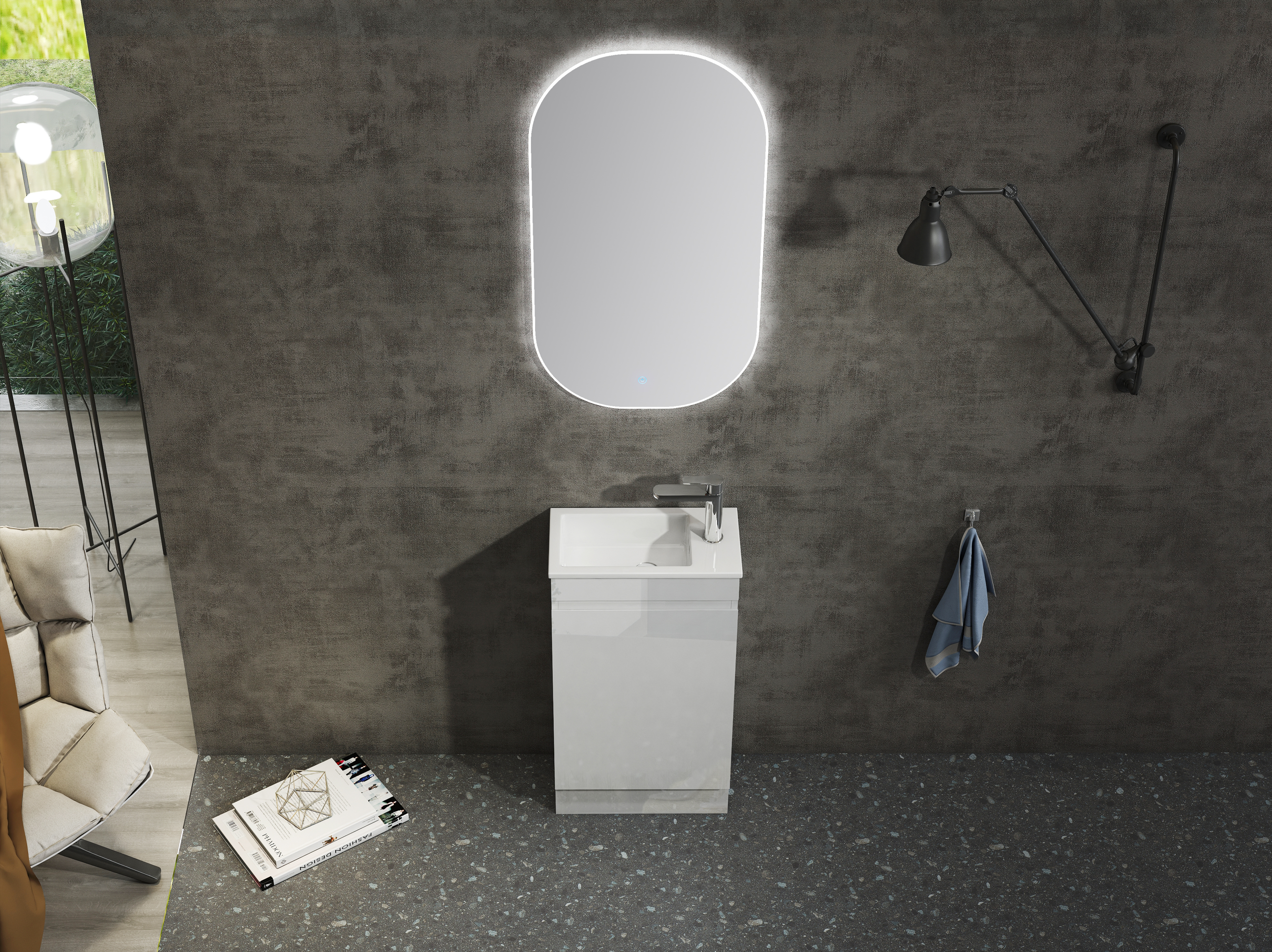 Nora Modena Floor Standing Vanity White W450*D260*H830 (LDJA450WMC)