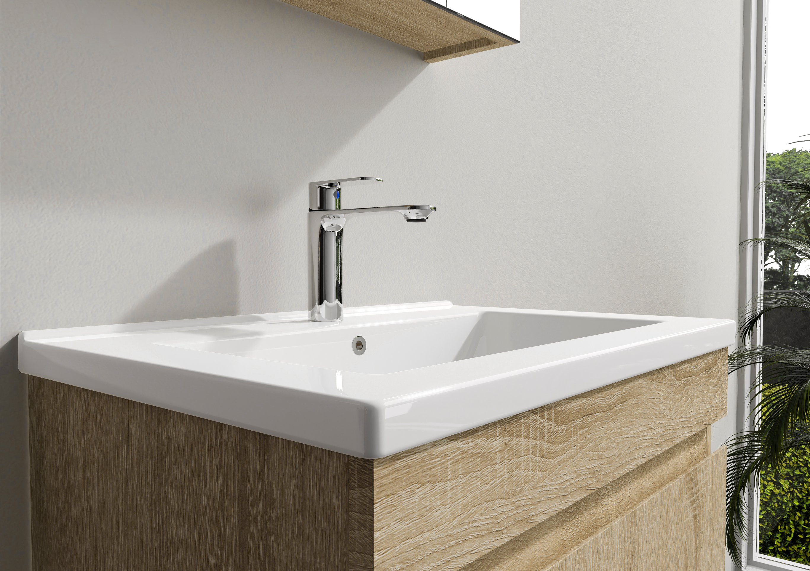 Nora Modena Floor Standing Slim Vanity North American Oak W490*D355*H820 (RBV-1021MCLO500)