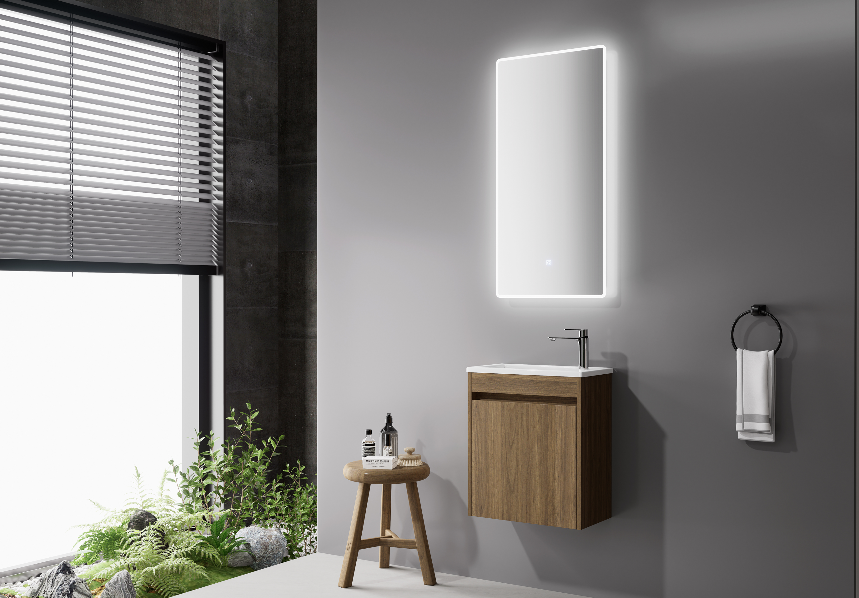 Nora Verona Wall-Hung Vanity Walnut W448*D250*H520 (RBV-5008MCWN450)