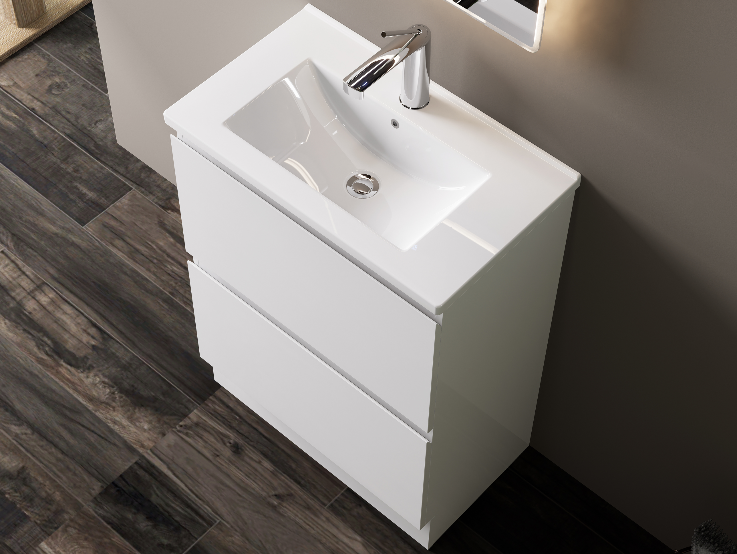 Nora Modena Floor Standing Slim Vanity White  W740*D355*H820 (RBV-1018MCWH750)
