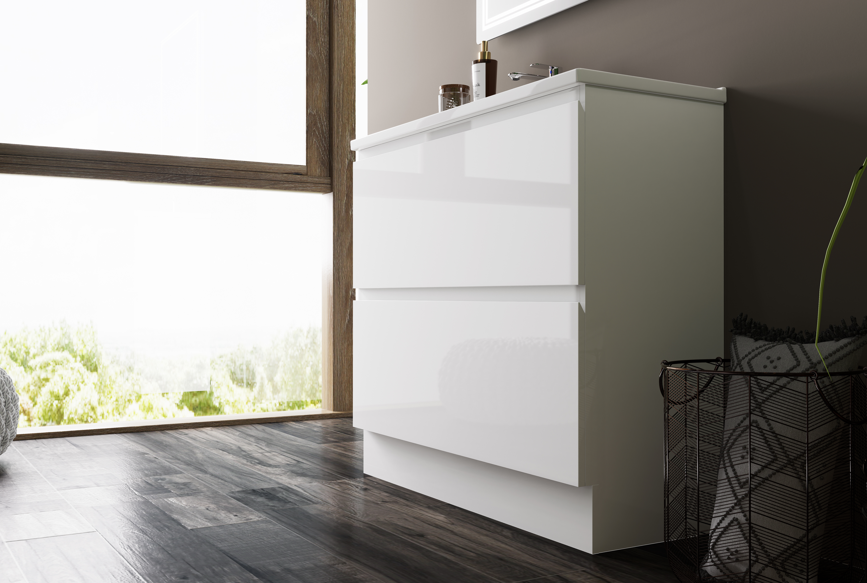 Nora Modena Floor Standing Slim Vanity White W890*D355*H820 (RBV-1018MCWH900)