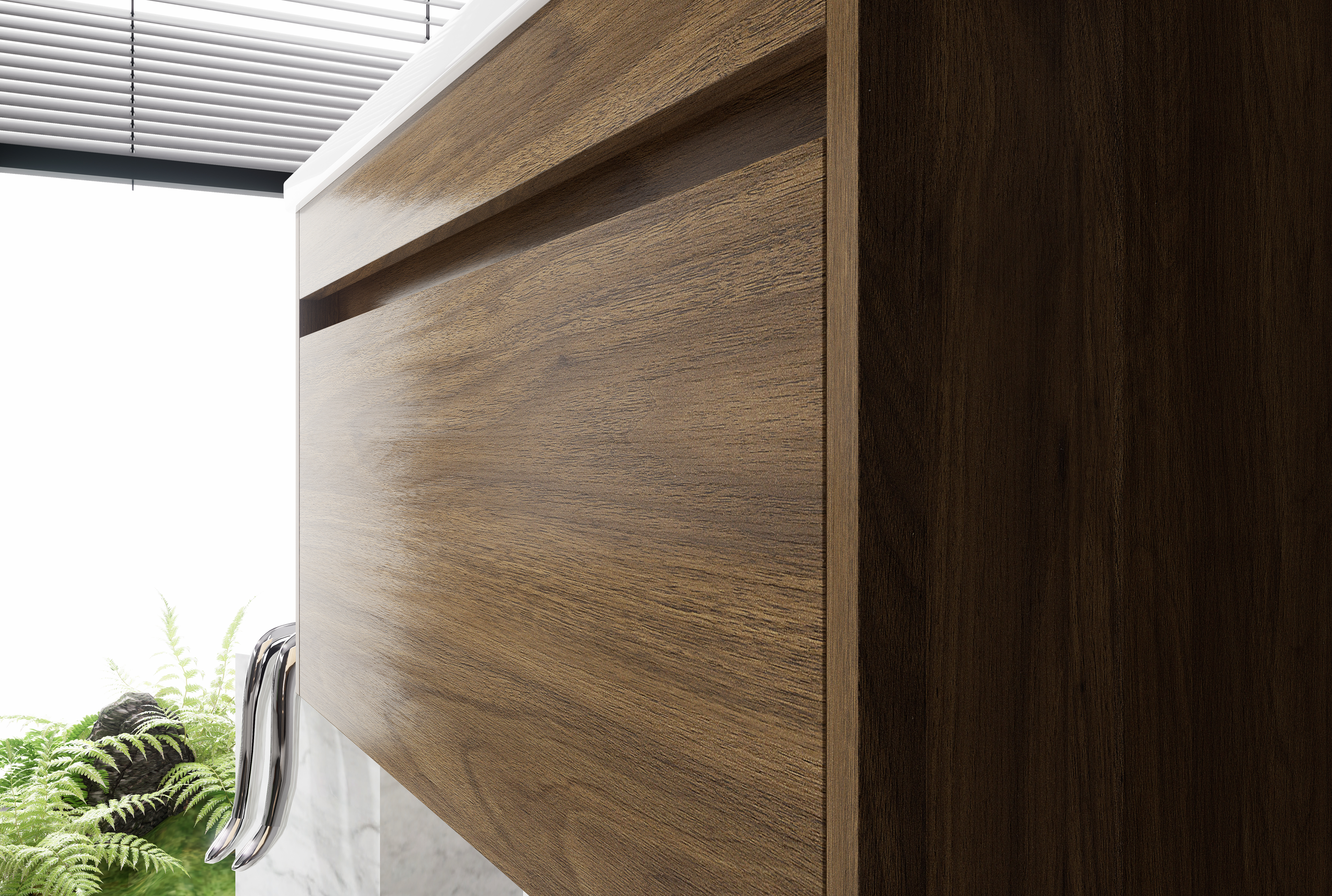 Nora Verona Wall-Hung Vanity Walnut W448*D250*H520 (RBV-5008MCWN450)