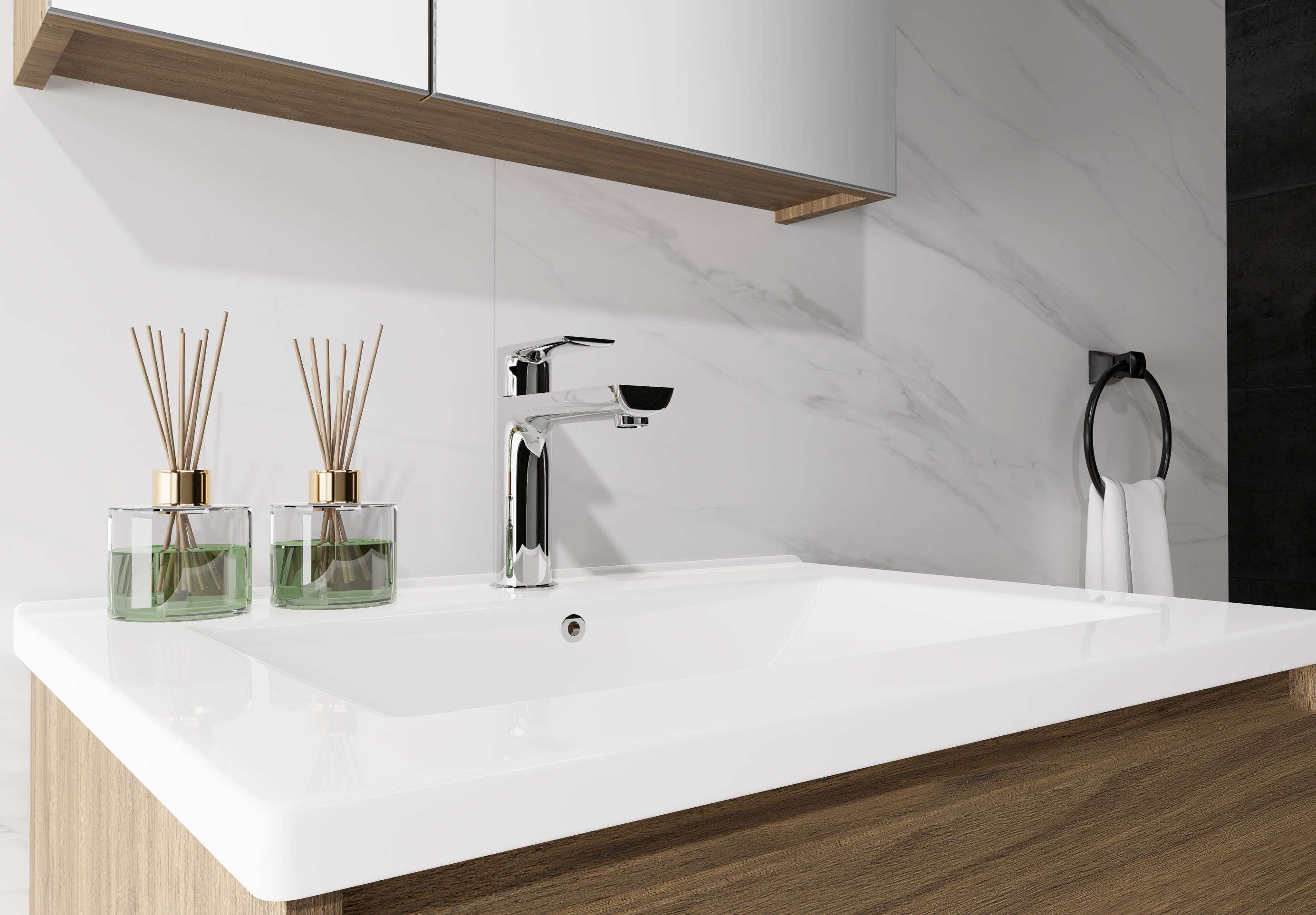 Nora Verona Floor Standing Vanity Walnut W590*D455*H820 (RBV-5009MCWN600)