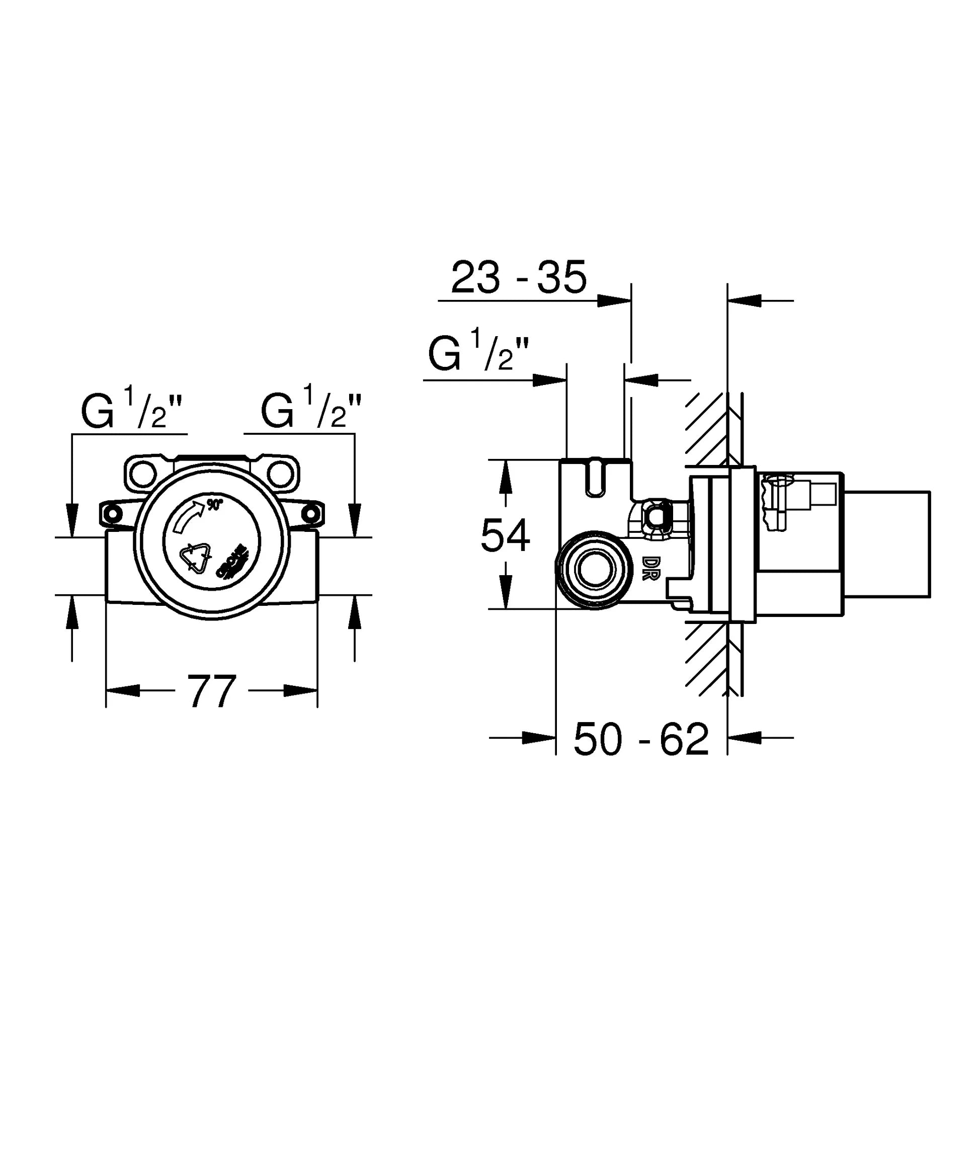 Grohe Concealed Body For Shower Mixer (32962001)