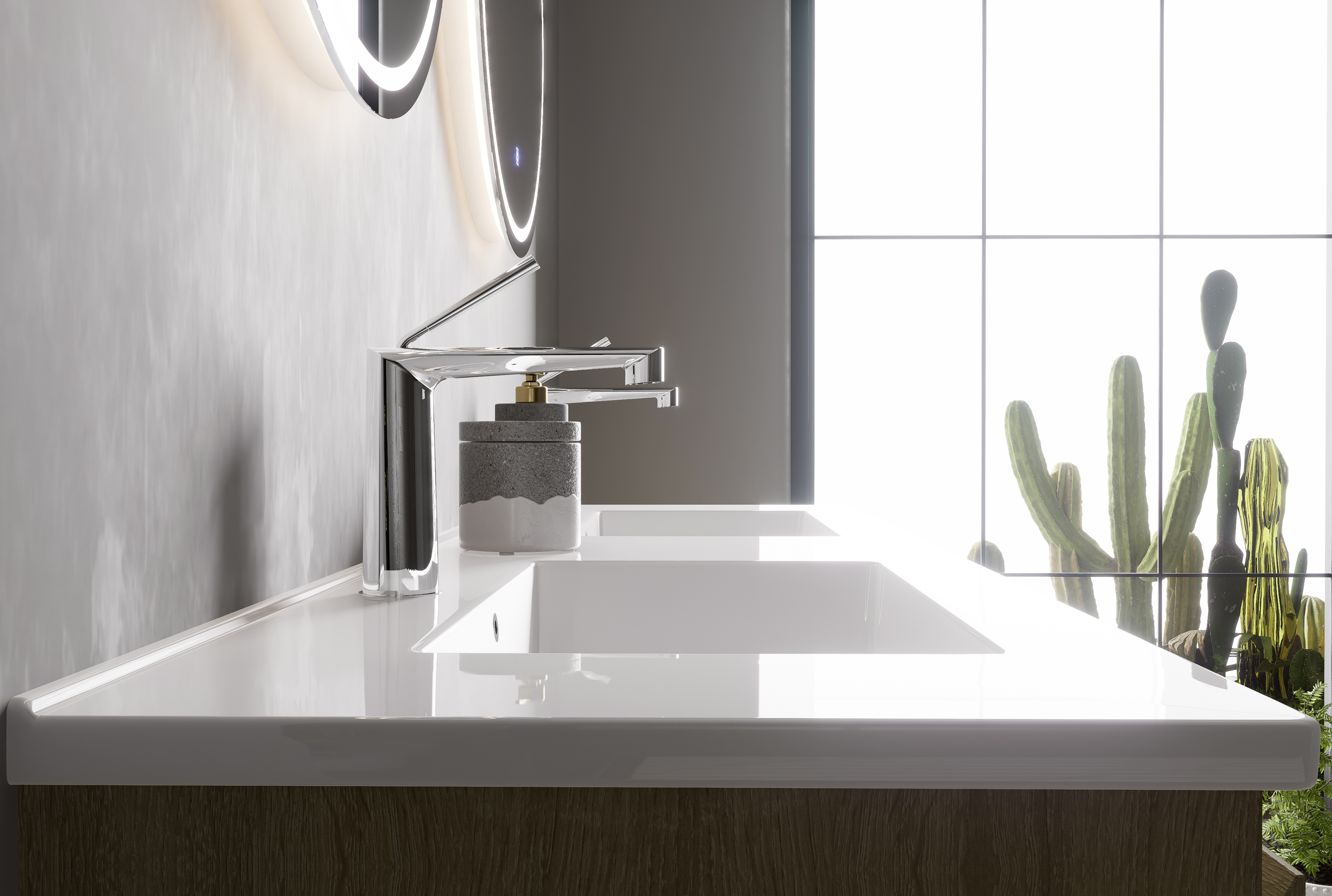 Nora Modena Wall-Hung Vanity North American Oak W1500*D455*H520 (RBV-1008MCLO1500)
