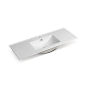Nora Rettangolo Ceramic Vanity Top with Overflow Single Gloss White 1500mm (BS9150E)