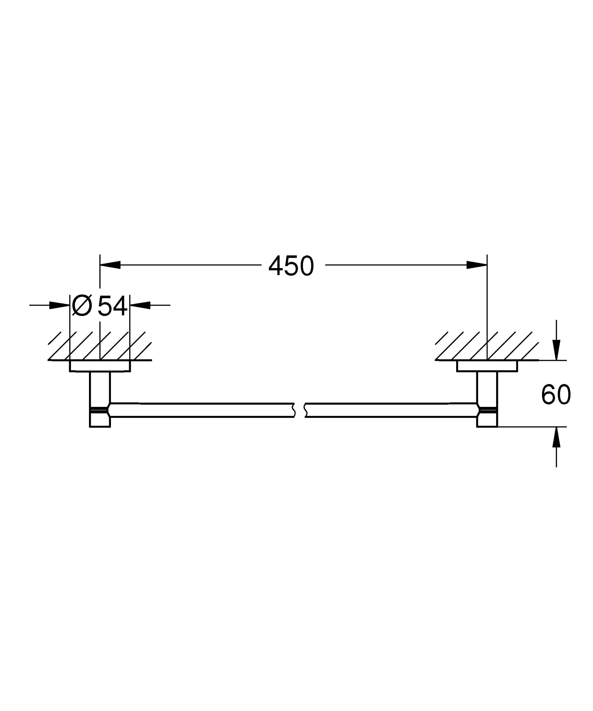 Grohe Essentials Towel Rail 450mm Hard Graphite (40688A01)