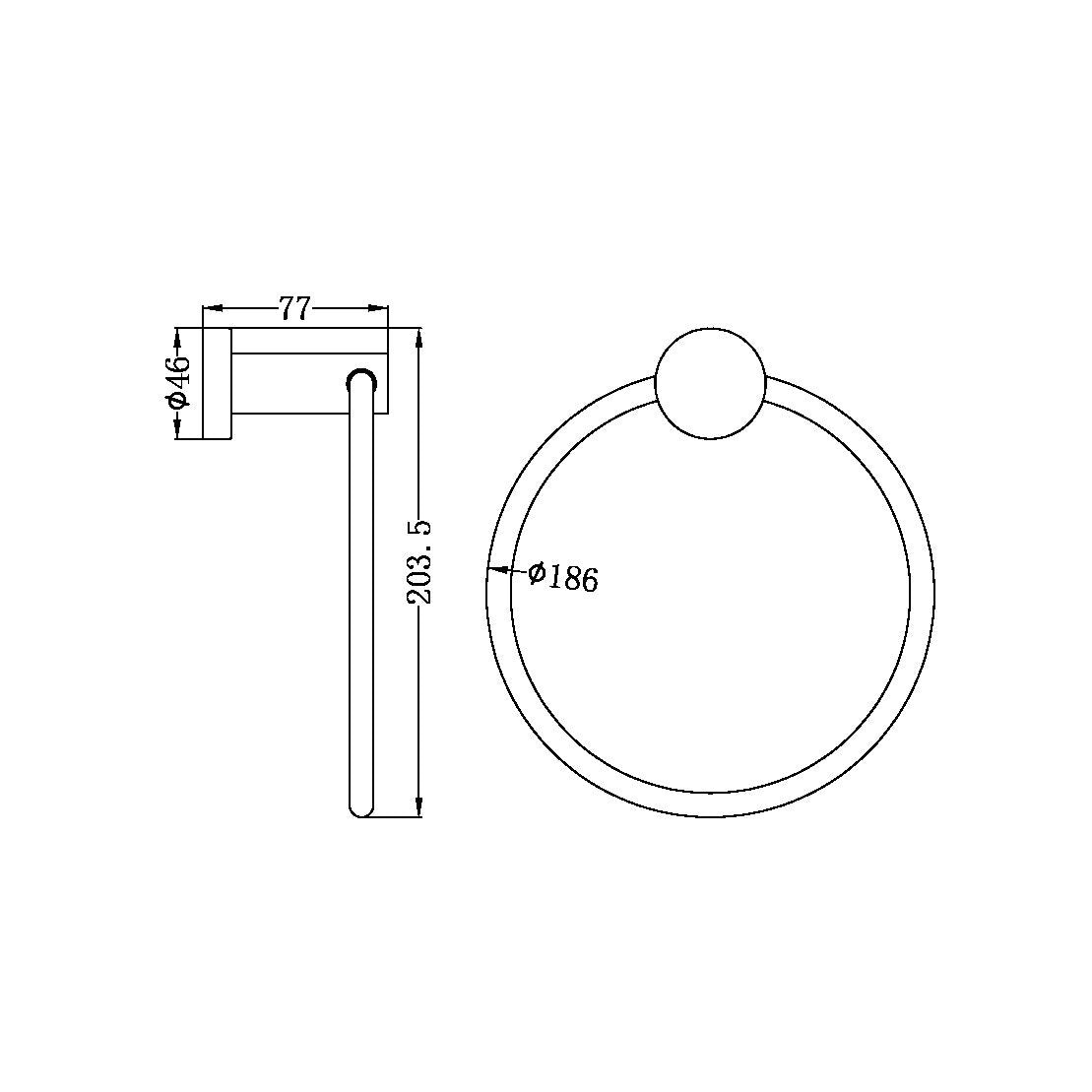 Nero Mecca Hand Towel Ring Brushed Gold (NR1980BG)