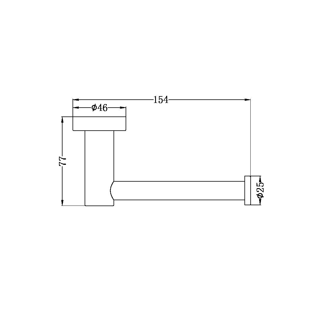 Nero Mecca Toilet Roll Holder Matte Black (NR1986MB)
