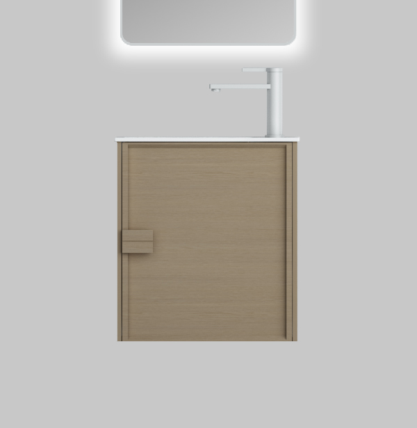 Nora Rimini Wall-Hung Vanity Log Walnut W454*D253*H520 (RBV-1688MCLWN450) CABINET ONLY