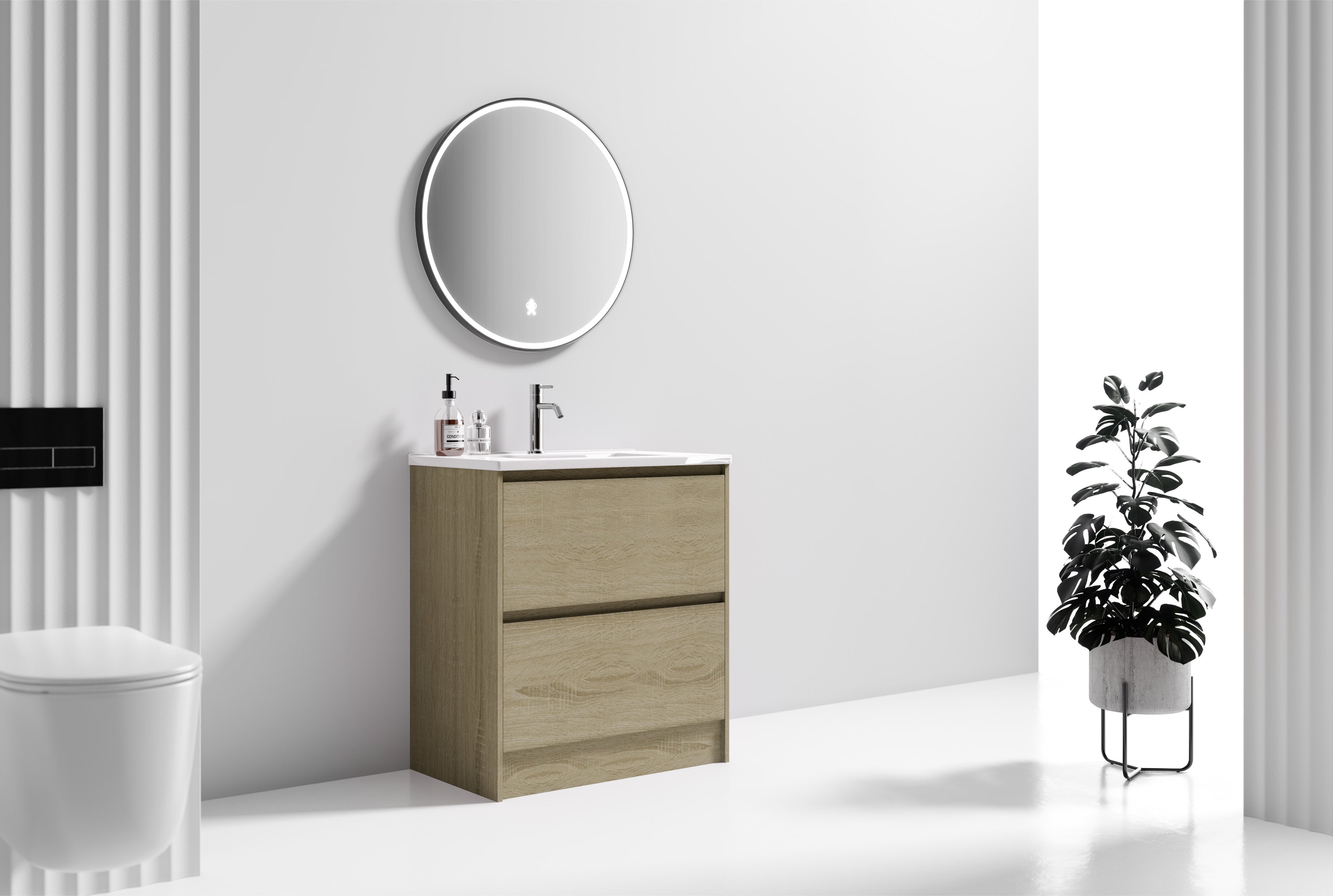 Nora Verona Floor Standing Vanity North American Oak W590*D455*H820 (RBV-6009MCNAO600) CABINET ONLY