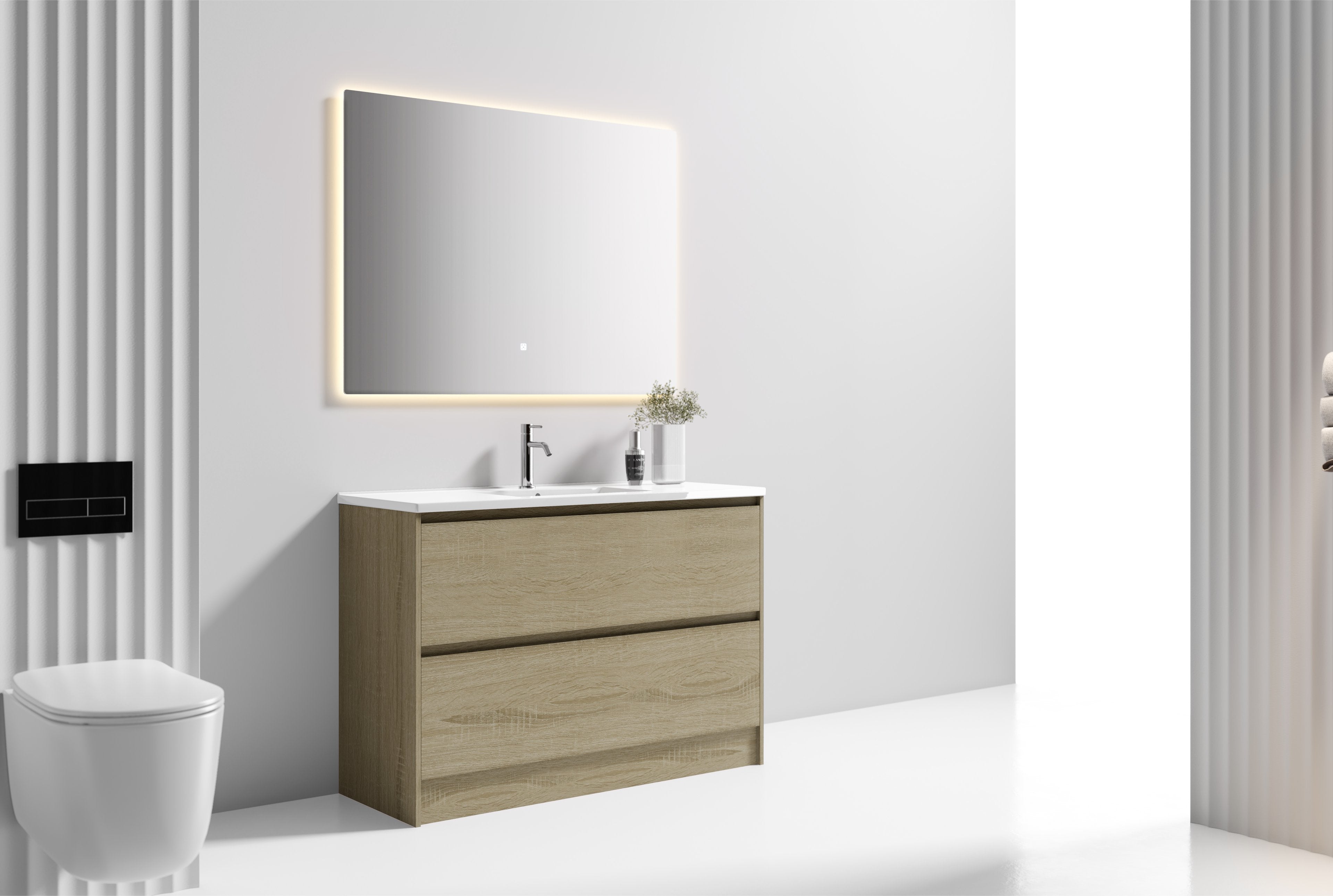 Nora Verona Floor Standing Vanity North American Oak W1190*D455*H820 (RBV-6009MCNAO1200) CABINET ONLY