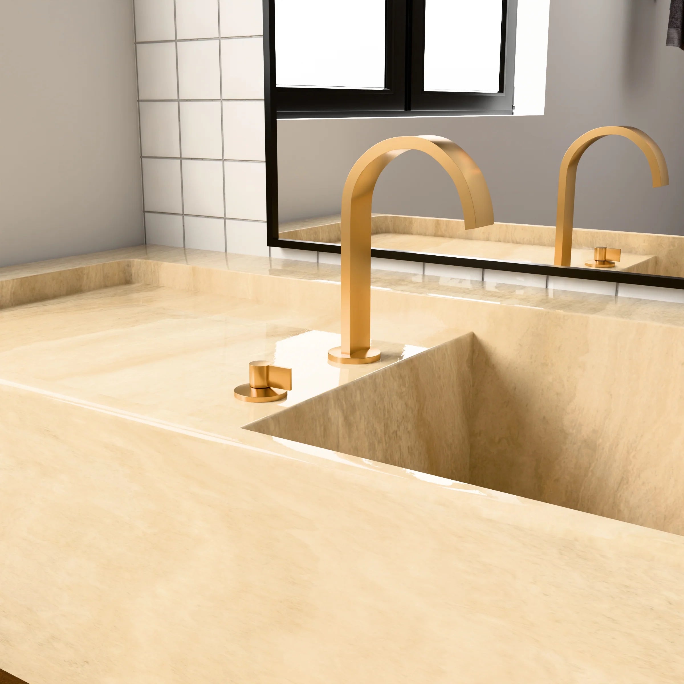 Kohler Components Hob Basin Spout Brushed Brass (77968T-ND-2MB)