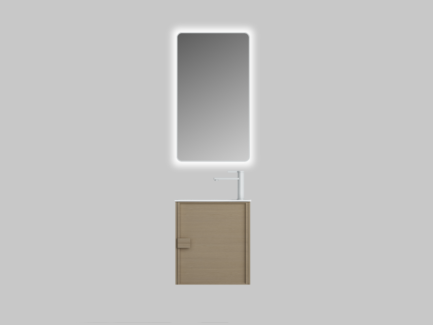 Nora Rimini Wall-Hung Vanity Log Walnut W454*D253*H520 (RBV-1688MCLWN450) CABINET ONLY