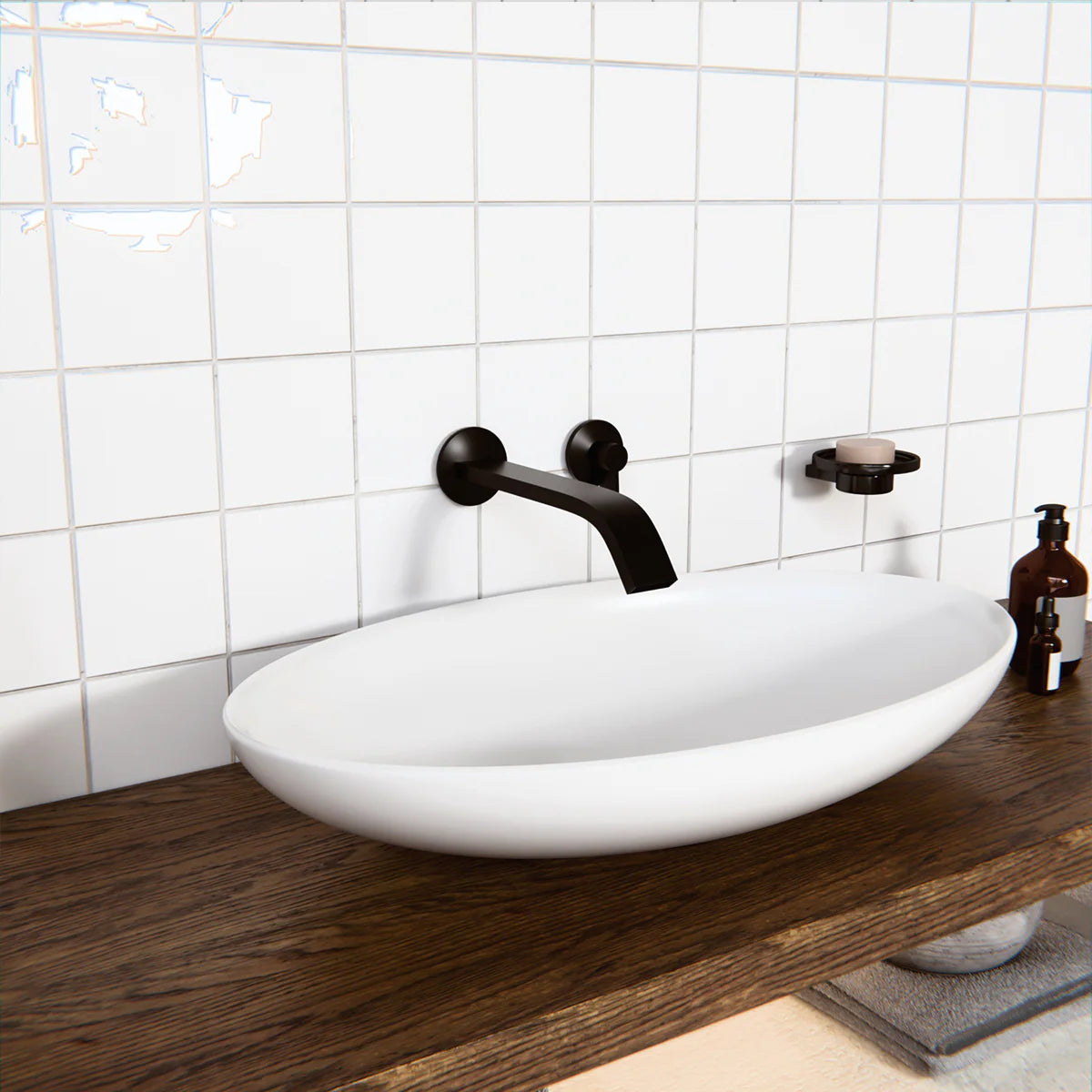 Kohler Components Wall Mount Basin Spout Ribbon Trim Matte Black (23888T-ND-BL)