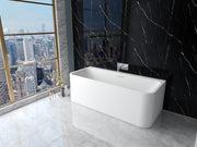 Nora Quadro Back to Wall Free Standing Bath with Overflow 1500mm (RN2003B-1500)
