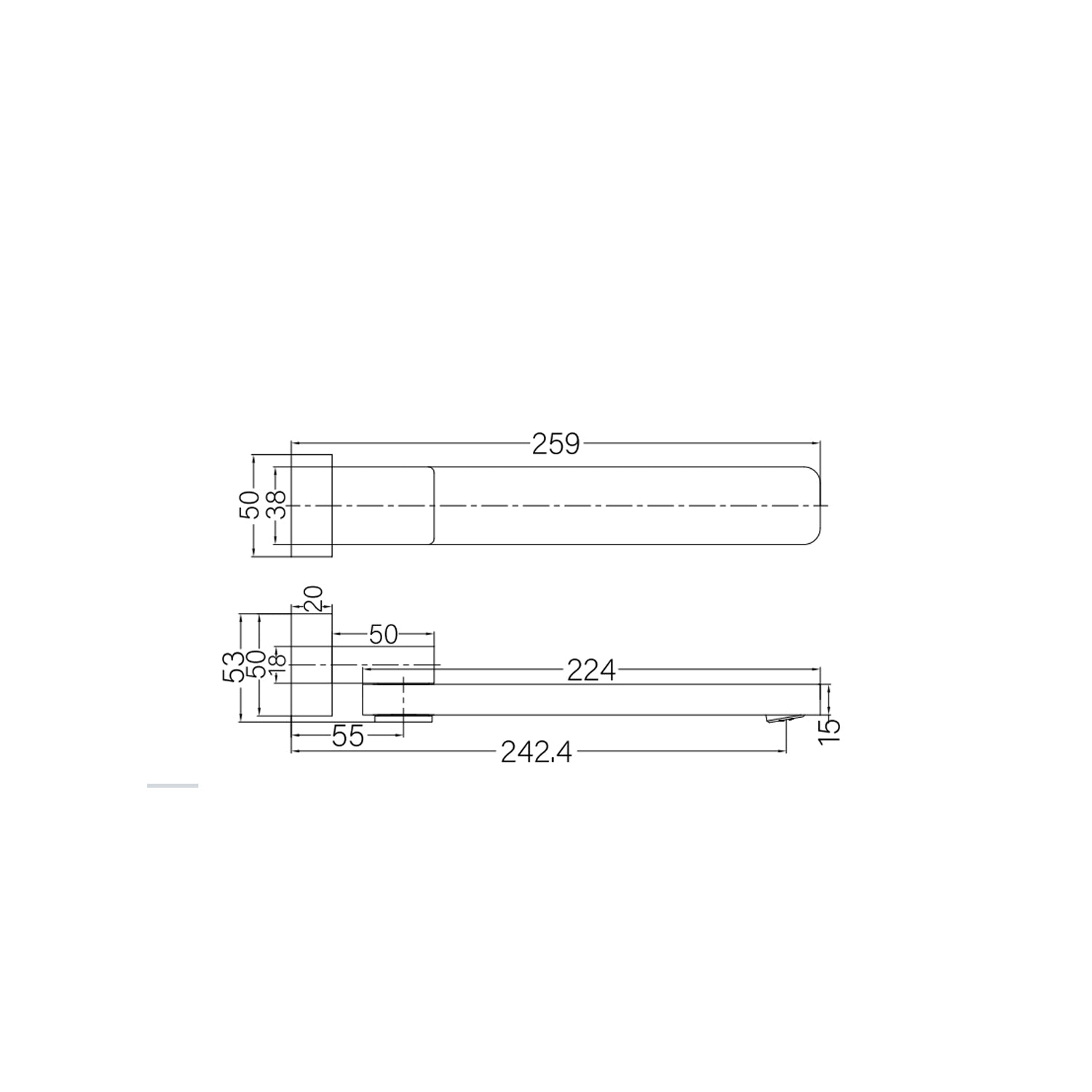 Nero Celia Swivel Bath Spout Brushed Nickel (NR206BN)