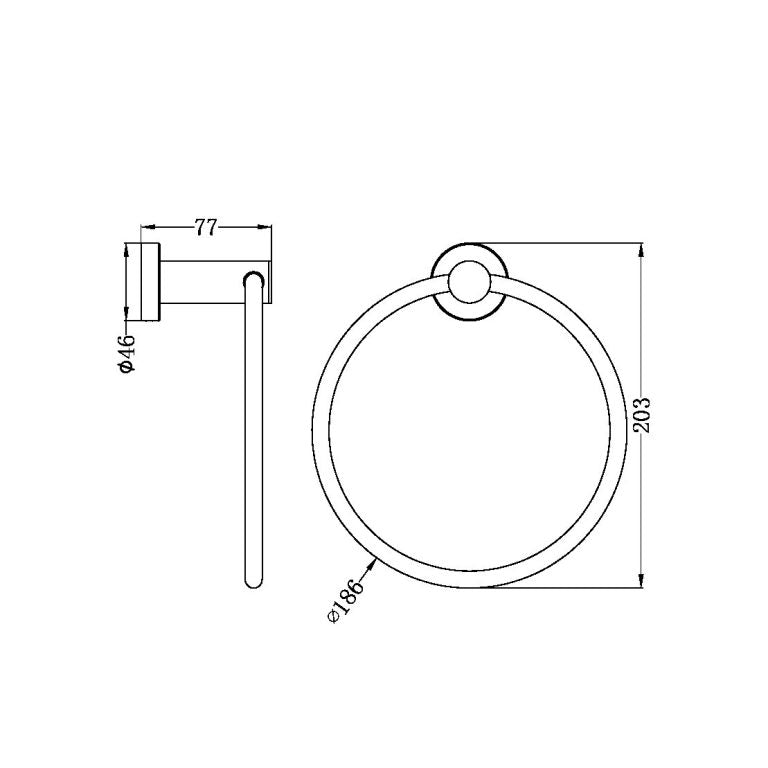 Nero Dolce II Hand Towel Ring Brushed Gold (NR2080BG)