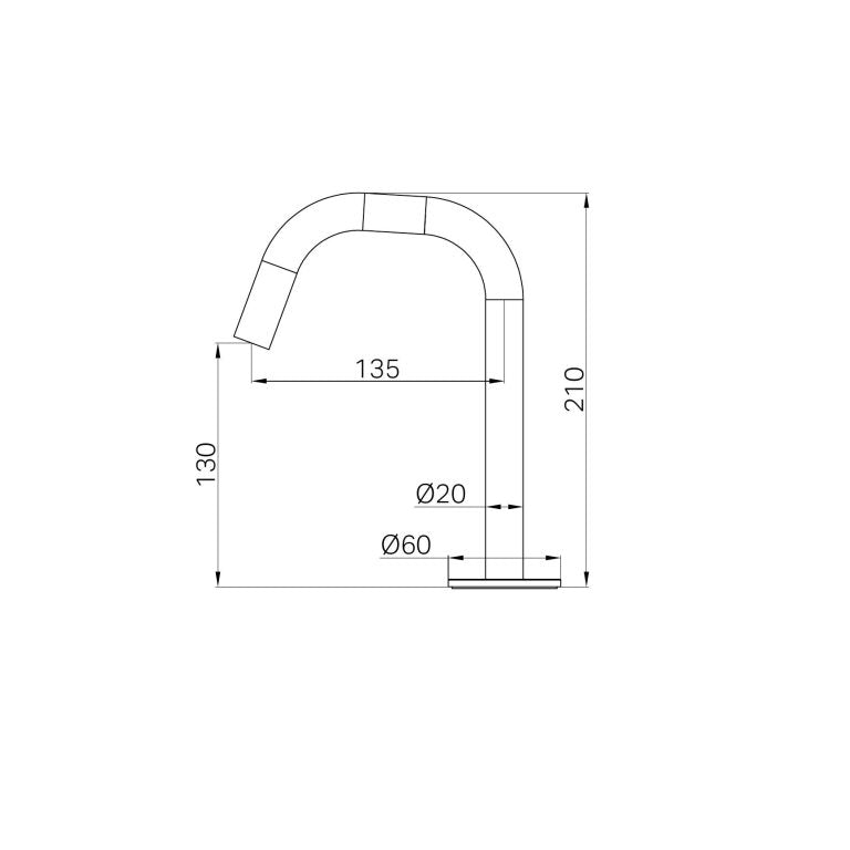 Nero Serenity Basin Edge Spout Matte Black (24C003MB)