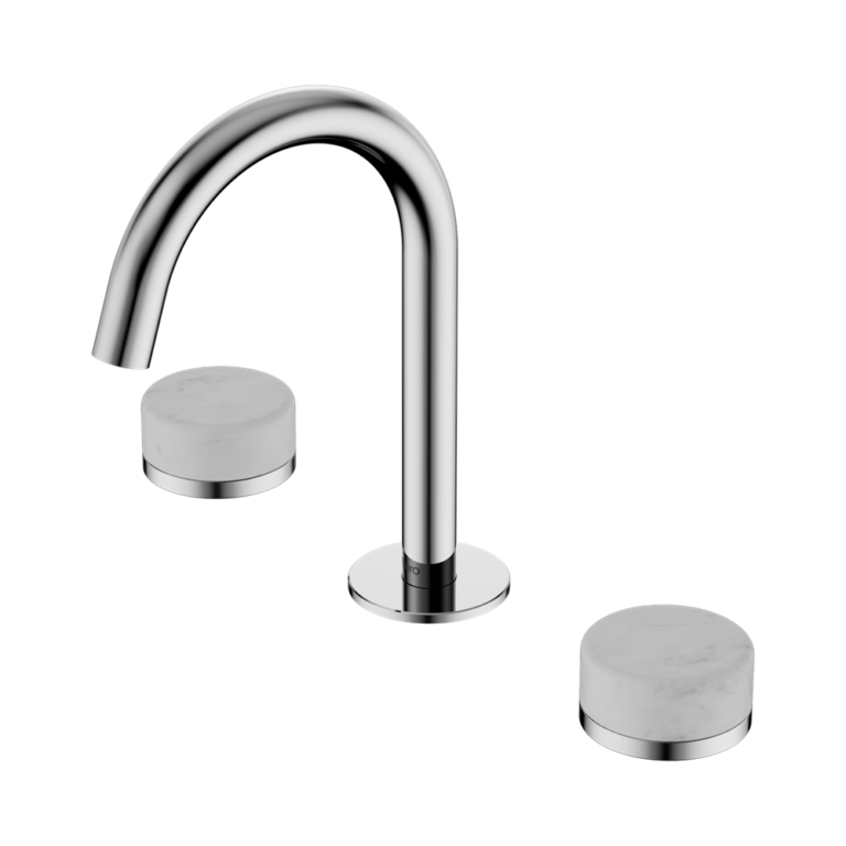 Nero Serenity Basin Set Arc Spout With Arabescato Corchia Handle Chrome (24D011CH)