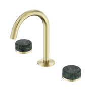 Nero Serenity Basin Set Arc Spout With Verde Alpi Handle Brushed Gold (24D012BG)