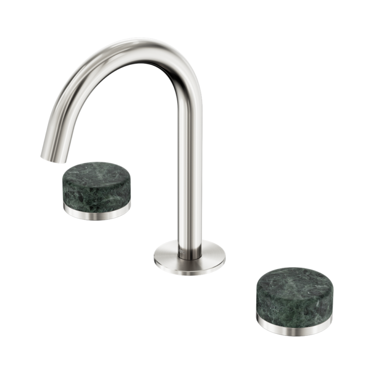 Nero Serenity Basin Set Arc Spout With Verde Alpi Handle Brushed Nickel (24D012BN)