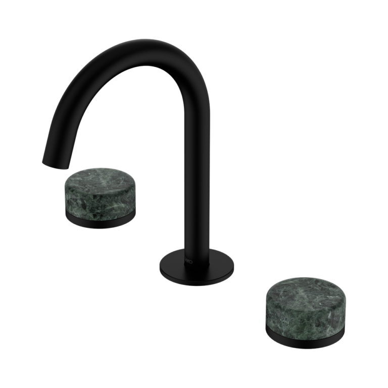 Nero Serenity Basin Set Arc Spout With Verde Alpi Handle Matte Black (24D012MB)